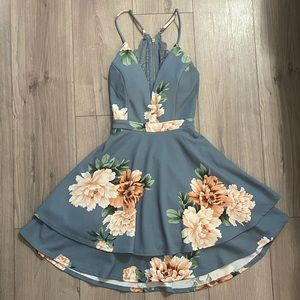 Beautiful Blue Floral Dress